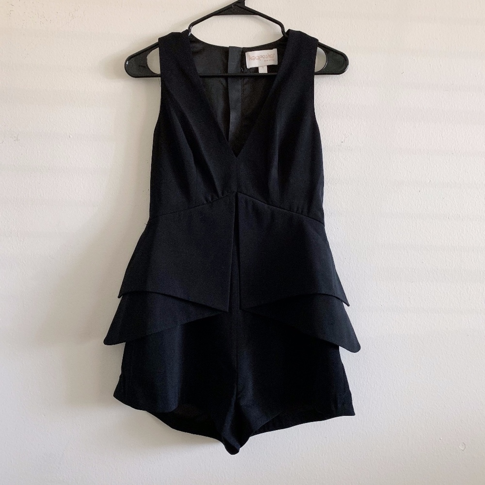 Keepsake Black Structured Origami Romper